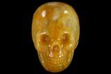 Realistic, Polished Yellow Aventurine Skull #116821-1